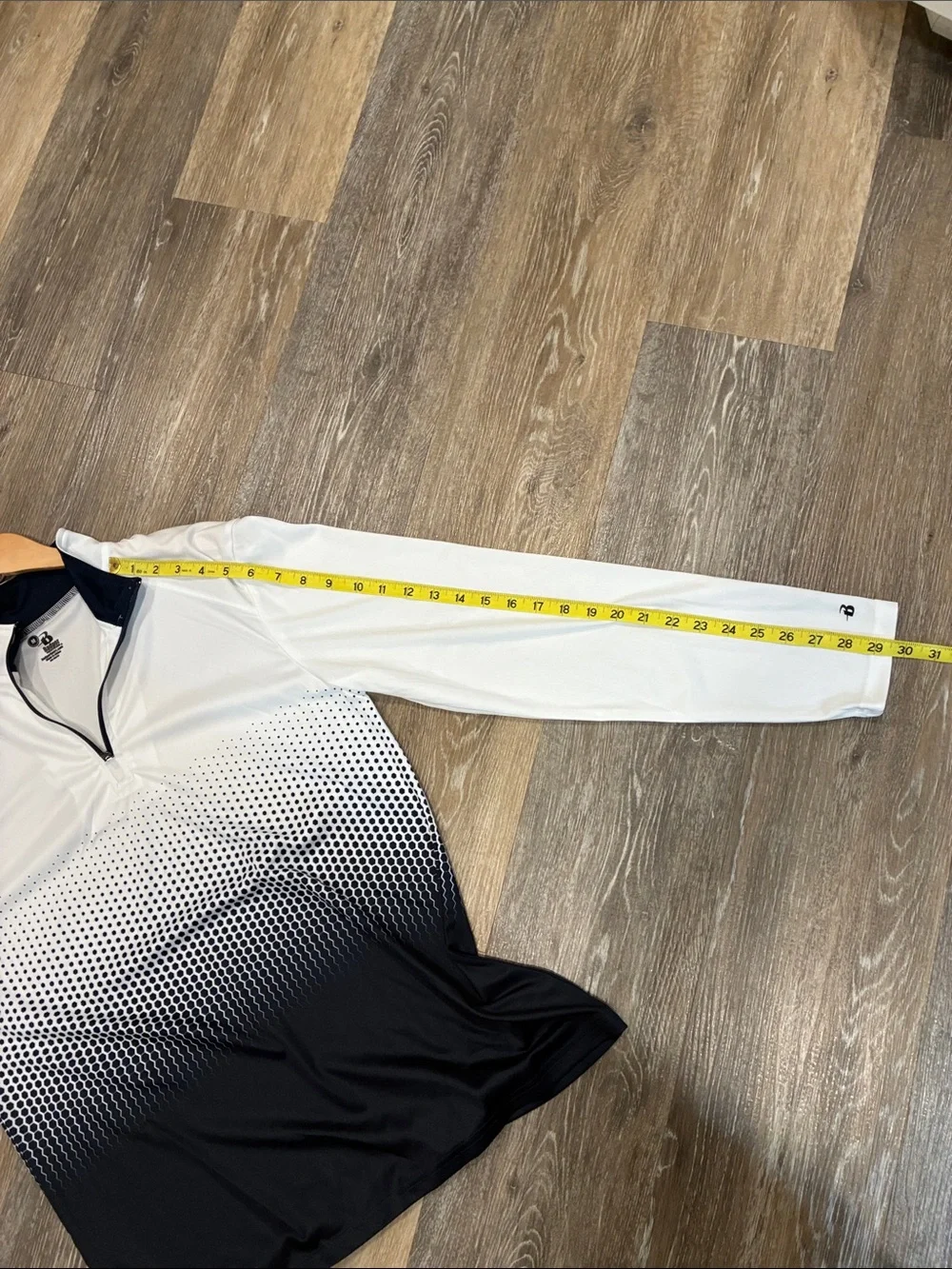 Men's White to Black Gradient Zip-Up Pullover